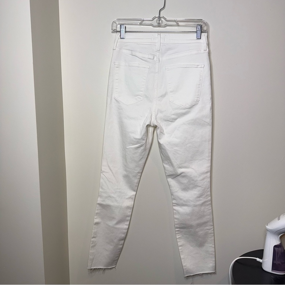 Abercrombie & Fitch White Distressed Ultra High Rise Super Skinny Ankle Jeans - Picture 6 of 6
